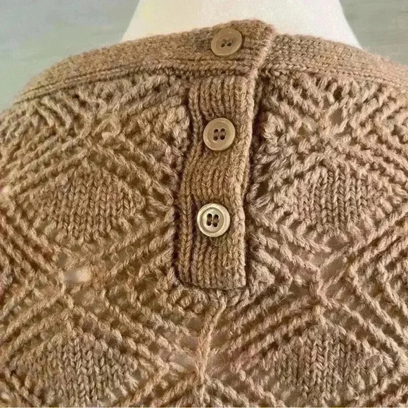 J. Crew Crochet Sweater Long Sleeve Round Neck Wool Alpaca Womens Size Large - Picture 5 of 9